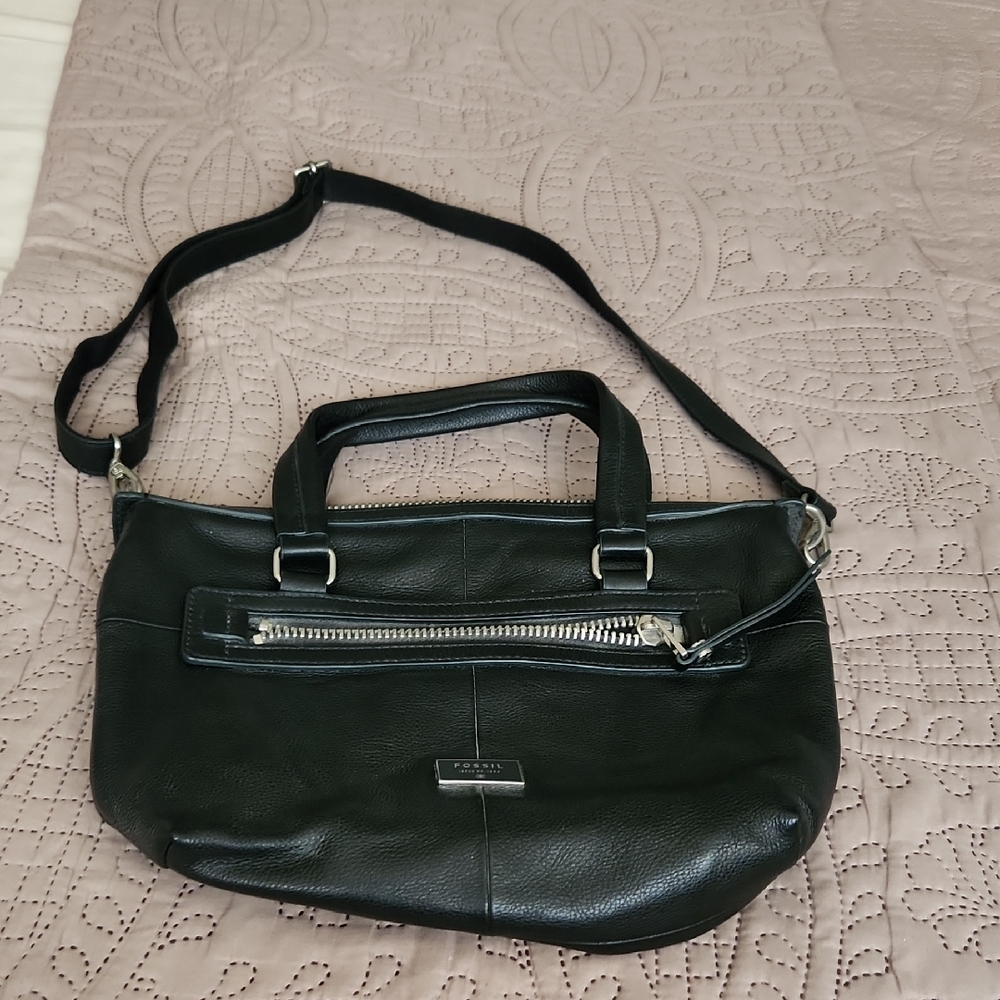 Fossil Vintage Black Leather Bag